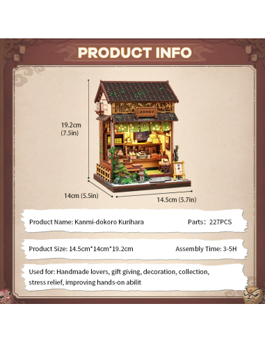 MINIATURE HOUSE - DIY- Kanmi-Dokoro Kurihara - 227pc + Eclairage LED 