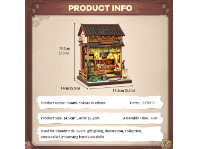 MINIATURE HOUSE - DIY- Kanmi-Dokoro Kurihara - 227pc + Eclairage LED 