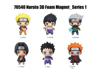 NARUTO - Series 1 - 3D Foam Magnets in blind bags (Display 12 Pcs) 