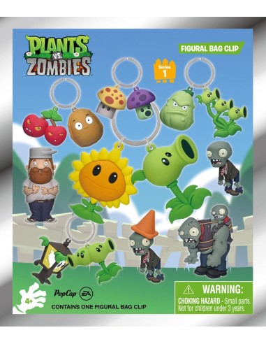 PLANTS VS ZOMBIES - Series 1 - 3D Foam Bag Clip (Display 24 Pcs) 