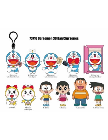 DORAEMON - Series 1 - 3D Foam Bag Clip (Display 24 Pcs) 
