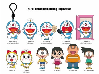 DORAEMON - Series 1 - 3D Foam Bag Clip (Display 24 Pcs) 