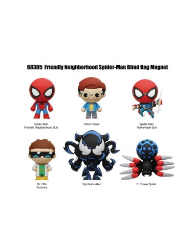 SPIDER-MAN - Series 1 - 3D Foam Magnets in blind bags (Display 12 Pcs) 