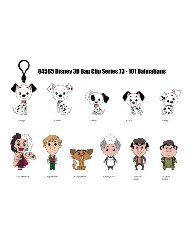 101 DALMATIENS - Series 72 - 3D Foam Bag Clip (Display 24 Pcs) 