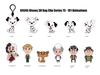 101 DALMATIENS - Series 72 - 3D Foam Bag Clip (Display 24 Pcs) 
