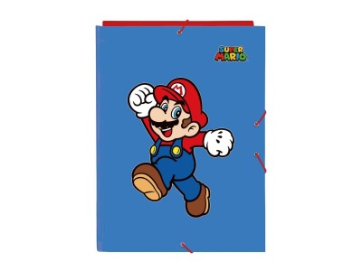 SUPER MARIO - Classeur à Rabats Premium avec Elastiques A4 