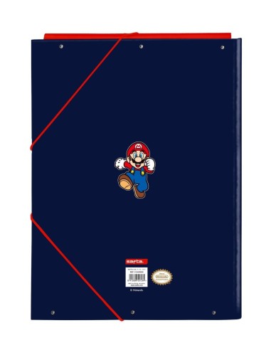 SUPER MARIO - Classeur à Rabats Premium avec Elastiques A4 