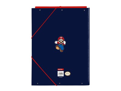 SUPER MARIO - Classeur à Rabats Premium avec Elastiques A4 