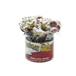 POKEMON - Pikachu & Pokeball - Display de 36 Crayons avec Gomme Topper 