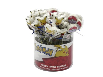 POKEMON - Pikachu & Pokeball - Display de 36 Crayons avec Gomme Topper 