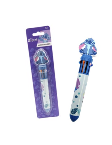 STITCH - Stylo-Bille 10 couleurs 3D Topper 