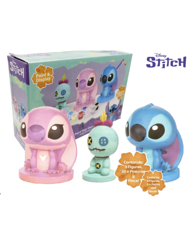 STITCH & ANGEL & SCRUMP - Set de 3 Figurines à Peindre 
