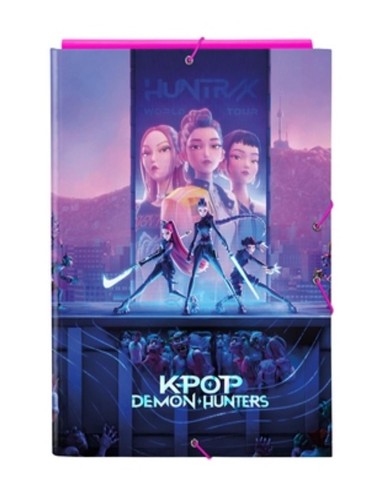 K-POP DEMON HUNTERS - Classeur à Rabats Premium avec Elastiques A4 