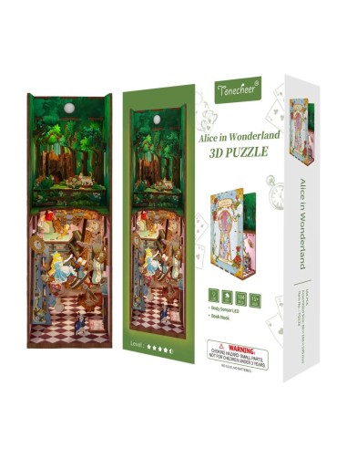 BOOK NOOK KIT - DIY- Alice au pays des merveilles - 184pcs + LED Light 