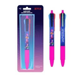 K-POP DEMON HUNTERS - 1 Stylo-Bille à 4 Couleurs 