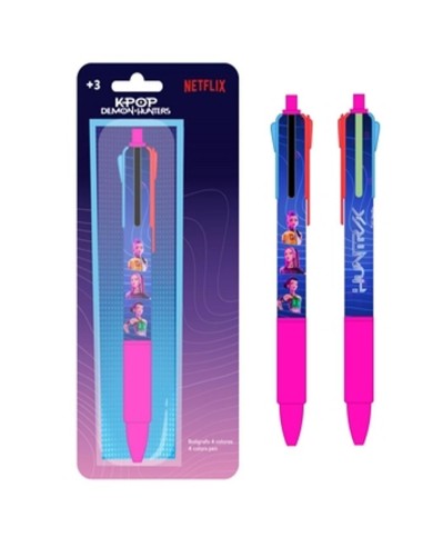 K-POP DEMON HUNTERS - 1 Stylo-Bille à 4 Couleurs 