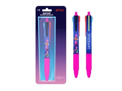 K-POP DEMON HUNTERS - 1 Stylo-Bille à 4 Couleurs 