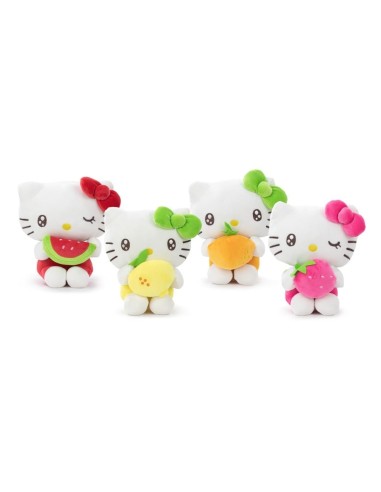HELLO KITTY - Fruits - Assortiment de 12 Peluches - 4 Modèles - 22cm 