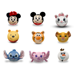 DISNEY - Display de 9 Balles Anti-Stress 'Squashkings' - 8cm 