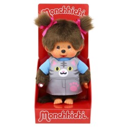MONCHHICHI - Salopette Chat - Peluche 20cm 