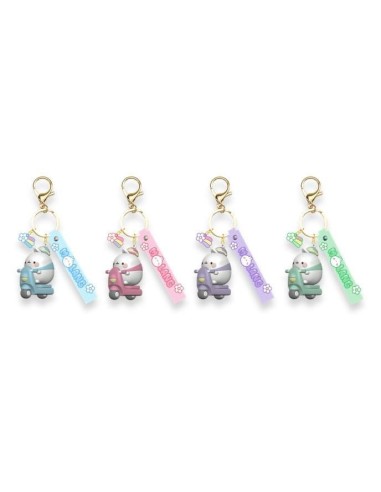 MOLANG - Scooter Series - Assortiment 12 Porte-Clés 6-7cm Blind Box 