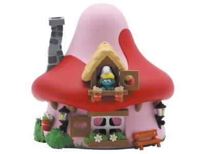 LES SCHTROUMPFS - Maison Champignon Schtroumpfette - Tirelire PVC 15cm 