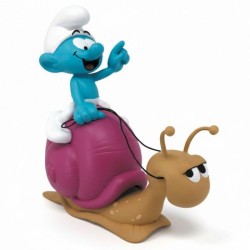 LES SCHTROUMFS - Schtroumf à dos d'escargot - Tirelire PVC 19cm 