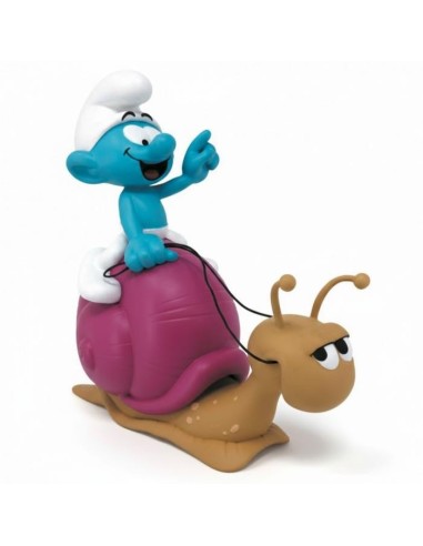 LES SCHTROUMFS - Schtroumf à dos d'escargot - Tirelire PVC 19cm 