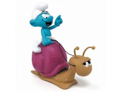 LES SCHTROUMFS - Schtroumf à dos d'escargot - Tirelire PVC 19cm 