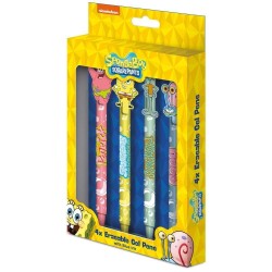 BOB L'EPONGE - 4 Stylos à Gel Effaçable + Head Topper 