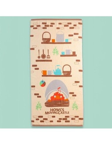 LE CHATEAU AMBULANT-Cuisiner avec Calcifer -Serviette de bain 70x140cm 