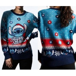 LILO & STITCH - Stitch "Happy Stitchmas" - Pull de Noël Femme (S) 