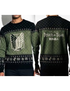 L'ATTAQUE DES TITANS - Logo - Pull de Noël Homme (XL) 