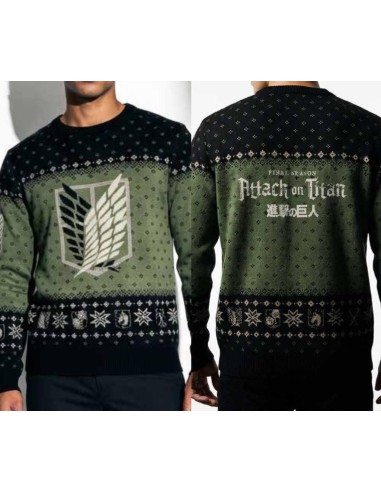 L'ATTAQUE DES TITANS - Logo - Pull de Noël Homme (XL) 