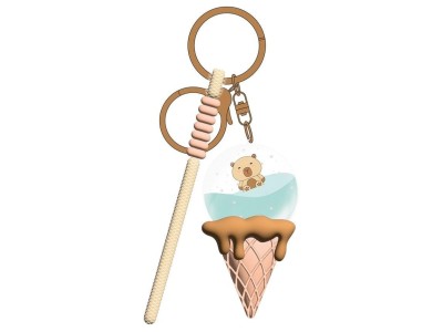 KAWAII - Ice Cream Capybara - Porte-Clés 