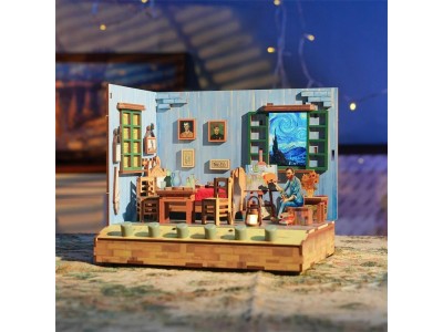 BOOK NOOK KIT - DIY- Chambre de Vincent - 143pcs + LED Light 