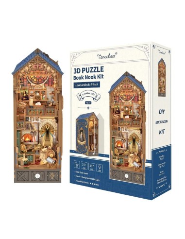 BOOK NOOK KIT - DIY- Leonardo Da Vinci - 387pcs + LED Light 