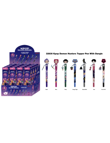 K-POP DEMON HUNTERS - Stylo rotatif 3D Head Topper (Display de 16 pcs) 
