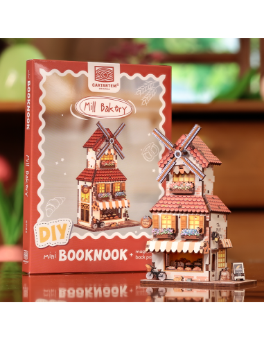 MINI BOOK NOOK KIT - DIY- Moulin Boulangerie - Avec Aimants 