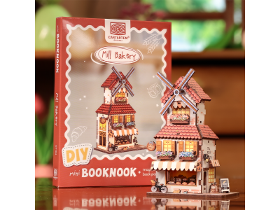 MINI BOOK NOOK KIT - DIY- Moulin Boulangerie - Avec Aimants 