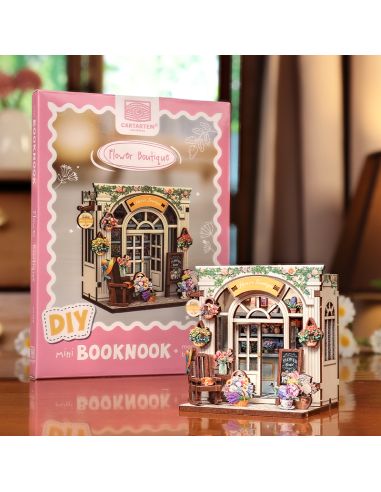 MINI BOOK NOOK KIT - DIY- Boutique de fleur - Avec Aimants 