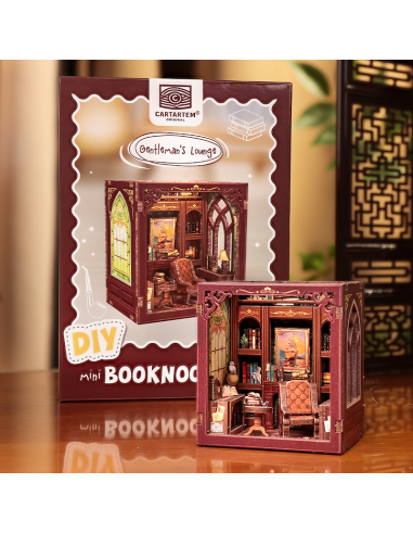MINI BOOK NOOK KIT - DIY- Salon pour Gentlemen - Avec Aimants 