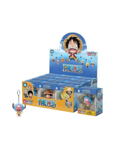 ONE PIECE - Pocket Hero - Assortiment 12 Porte-Clés WINDOW BOX 5.5cm 