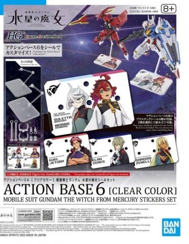 GUNDAM WITCH FROM MERCURY-Action Base 6 Sticker Set (Clear) -Model Kit 