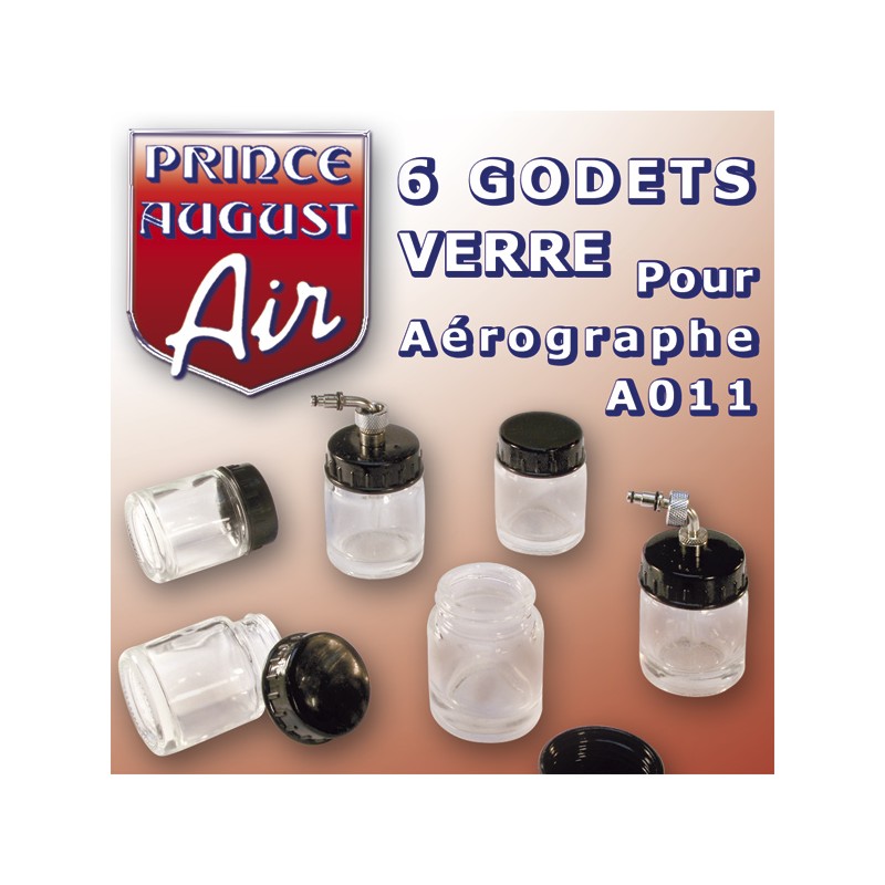 6 godets verre pour aérographe A011