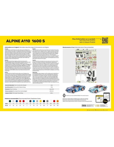 STARTER KIT Alpine A110 (1600S) 
