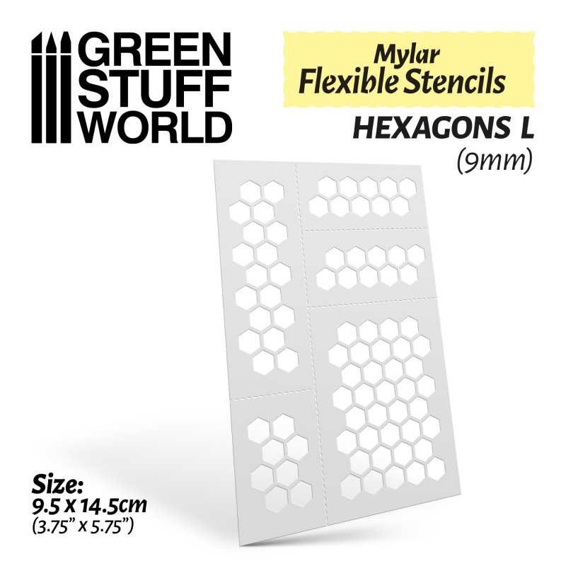 Pochoirs flexibles - HEXAGONS L (9mm)