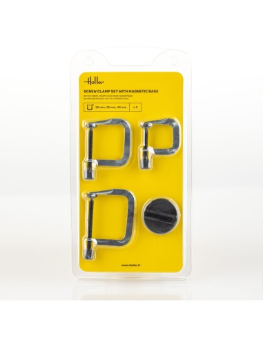 Screw clamp set (3 pieces) with magnetic base 