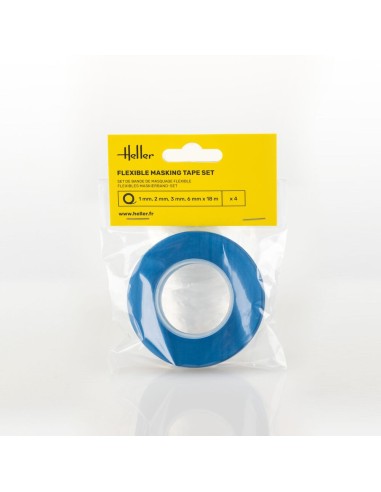 Flexible masking tape set (1, 2, 3, 6 mm x 18 m) 