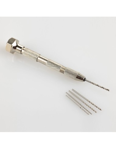Hand drill with five drills (1, 1.2, 1.4, 1.5, 1.8 mm) 
